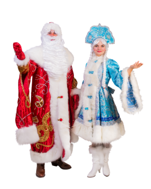 Самые настоящие Дед Мороз и Снегурочка! Самые лучшие костюмы в Одессе! Опыт работы уже 6 лет, не только данными персонажами, но и аниматорами. То есть лучше чем мы Ваших деток не поздравят. Выезжаем на дом, в садик, в школу, кафе, ресторан, где бы Вы не праздновали Новый год!
Цены на новогодние утренники:
Дед Мороз + Снегурочка, продолжительность 1 час = 1100 грн
Дед Мороз + Снегурочка, Снеговик + персонаж(на выбор) 1час  = 1500 грн
Дед Мороз и Снегурочка на дом, стоимость от 600 грн.